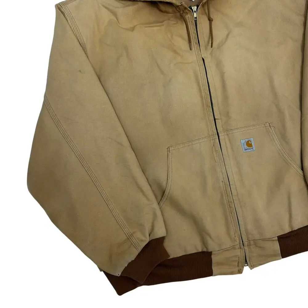 Carhartt J131 brown hooded work wear jacket
